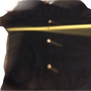 Delta Burke large/ XL black linen like cover up lace sleeves lg gold buttons